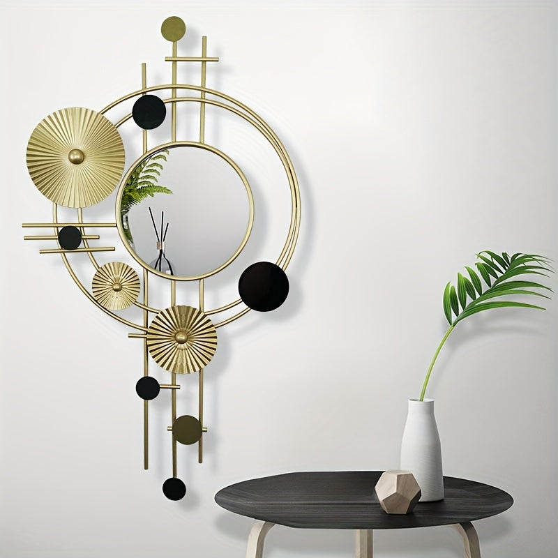Miroir Géométrique Moderne à Finition Or métallique Eclipta