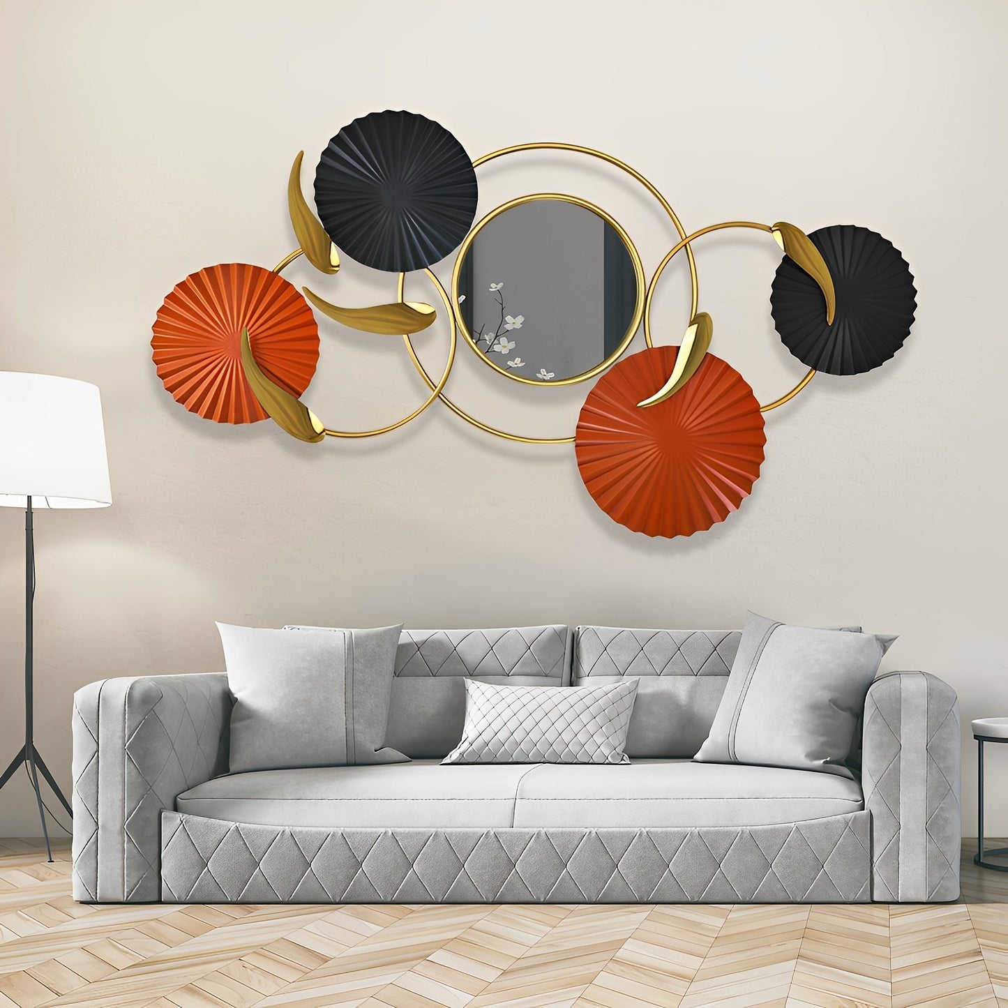 Décoration Murale en Métal, Miroir intégrer Eclipta