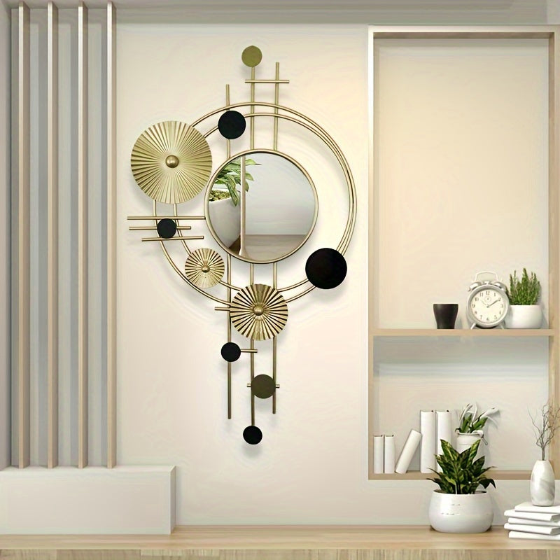 Miroir Géométrique Moderne à Finition Or métallique Eclipta