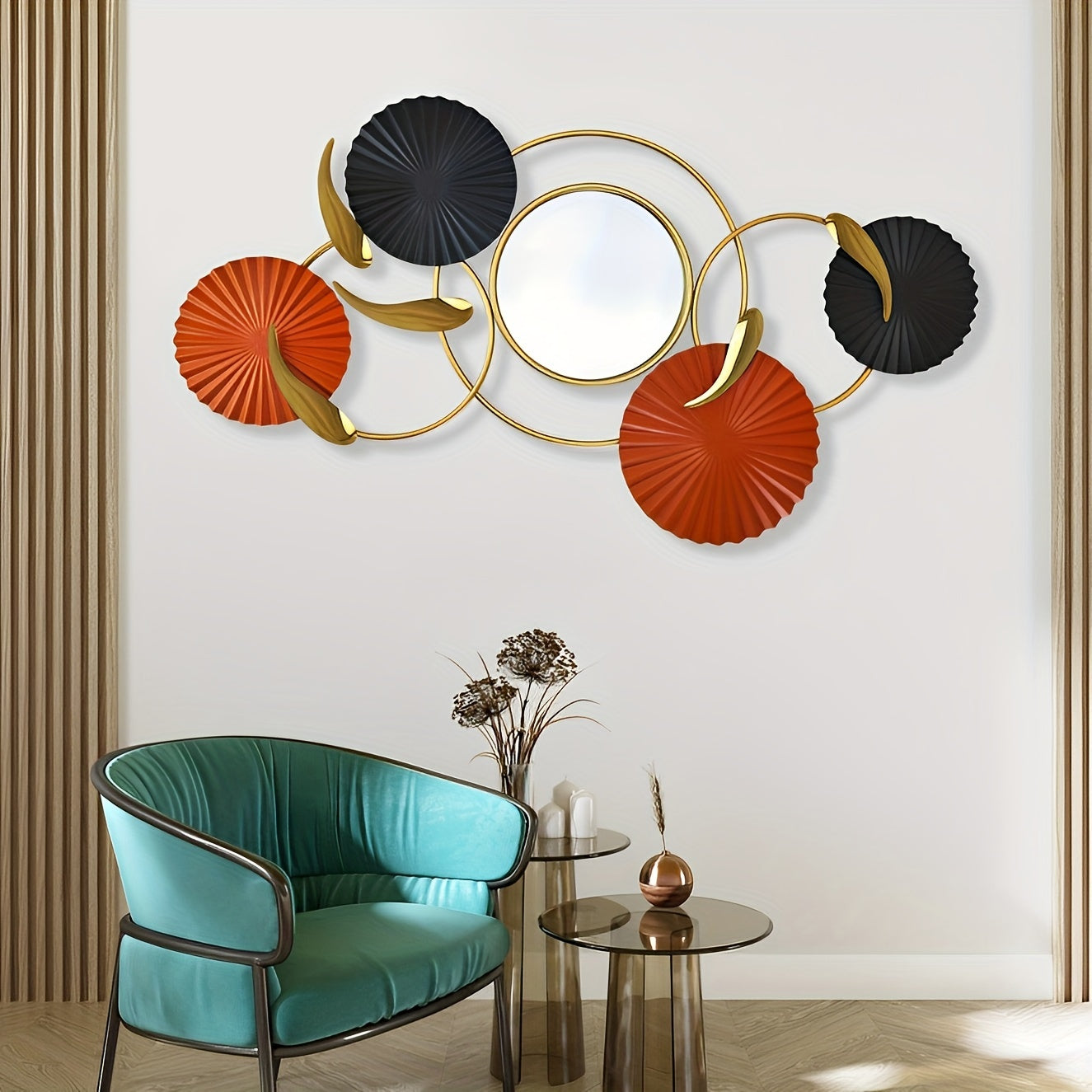 Décoration Murale en Métal, Miroir intégrer Eclipta