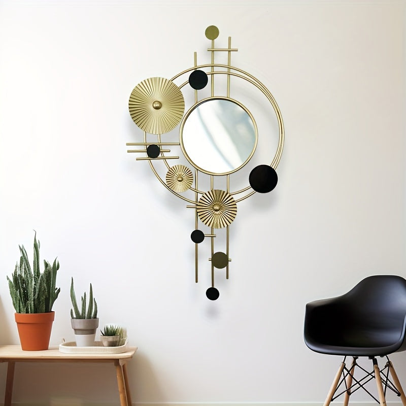 Miroir Géométrique Moderne à Finition Or métallique Eclipta