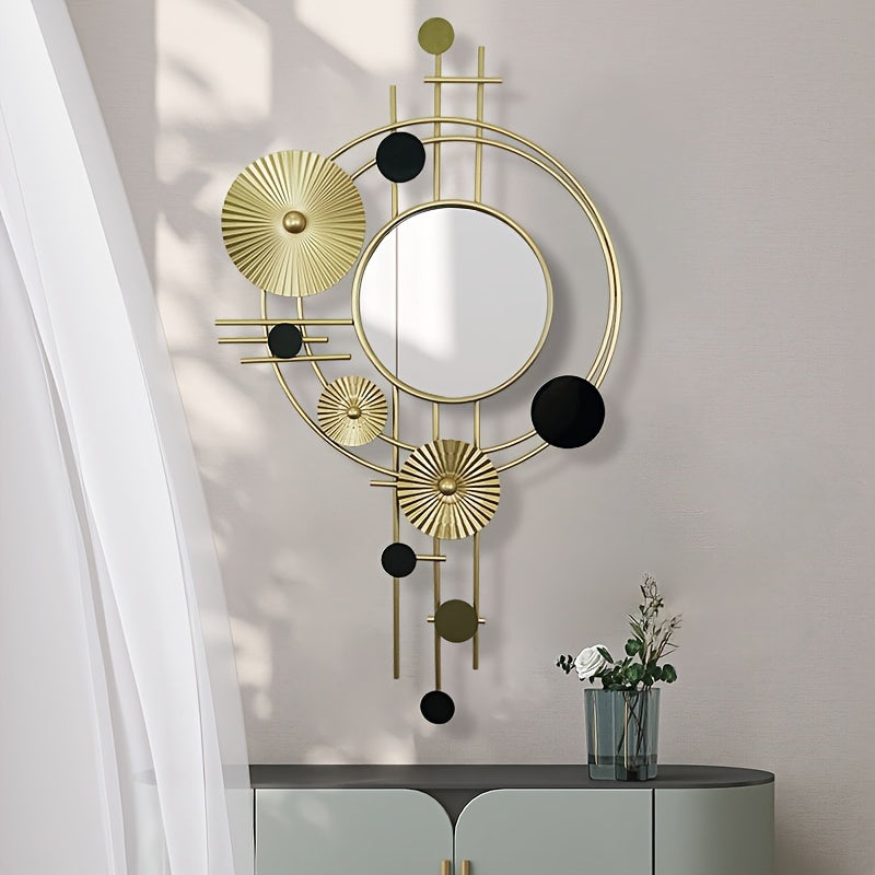 Miroir Géométrique Moderne à Finition Or métallique Eclipta