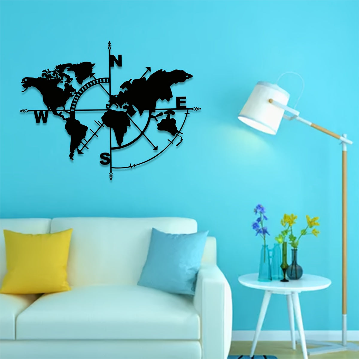 Carte du Monde Murale en Métal Eclipta