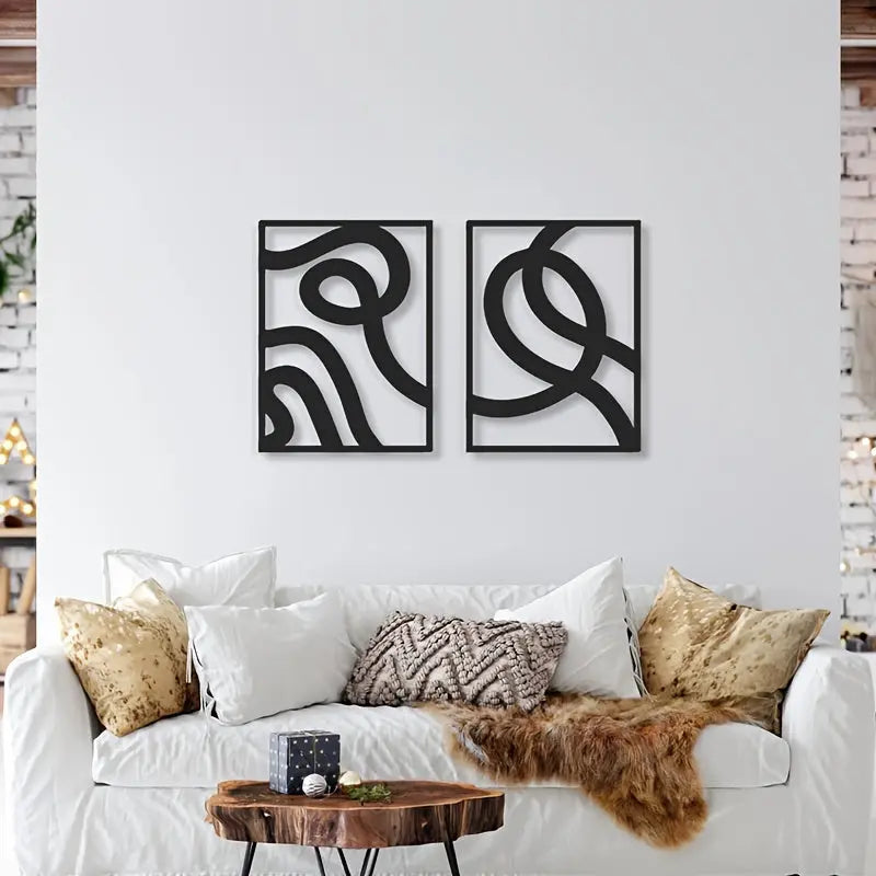 Ensemble de Décoration Murale Abstraite en Métal Eclipta