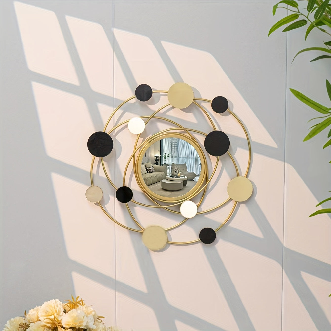 Miroir Mural Décoratif en Fer Forgé Eclipta