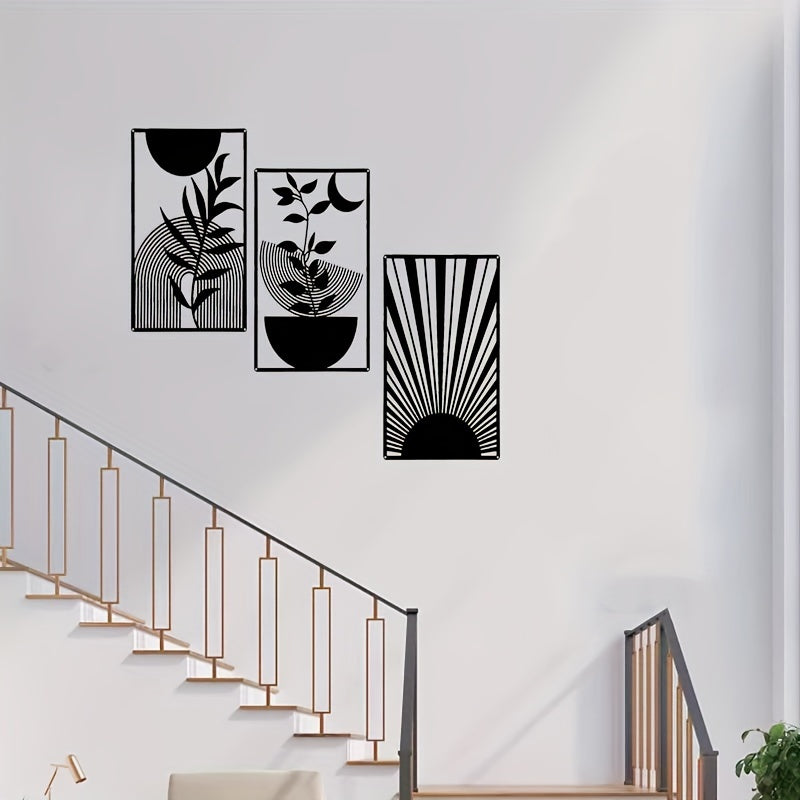 Lot de 3 Art Géométrique Bohème Métal Eclipta