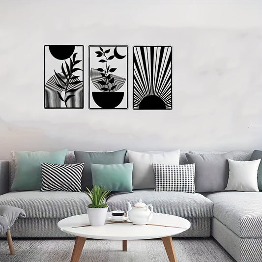 Lot de 3 Art Géométrique Bohème Métal Eclipta