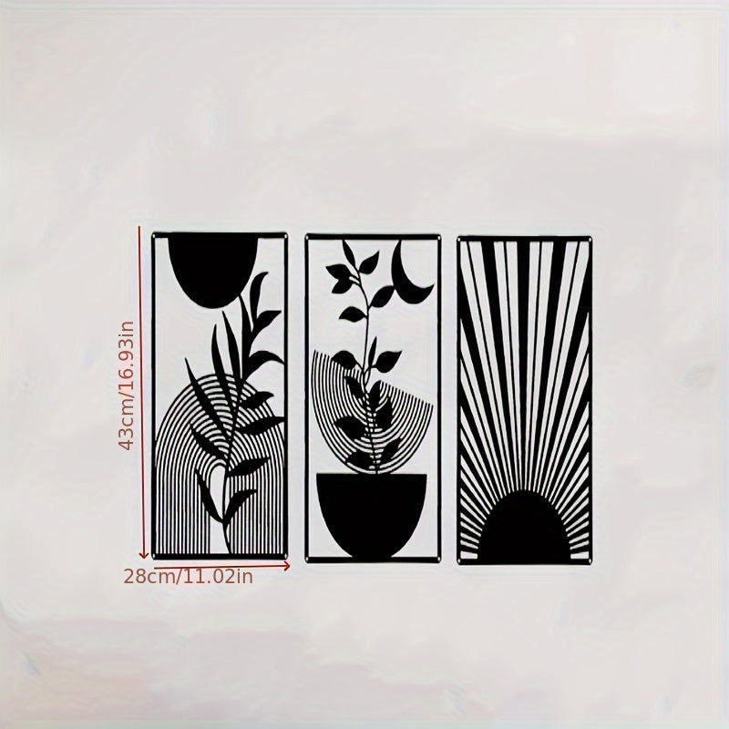 Lot de 3 Art Géométrique Bohème Métal Eclipta
