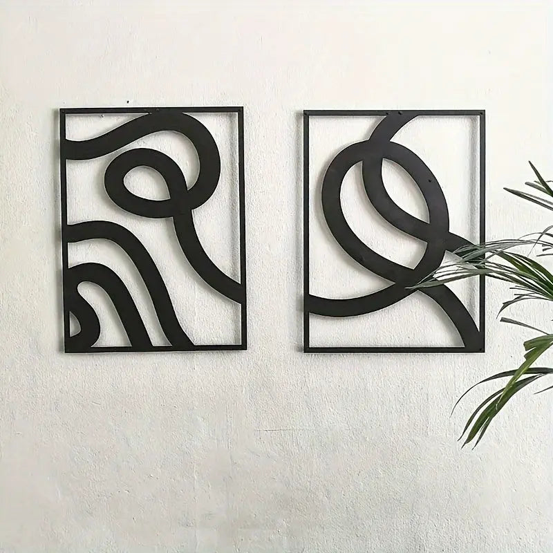 Ensemble de Décoration Murale Abstraite en Métal Eclipta