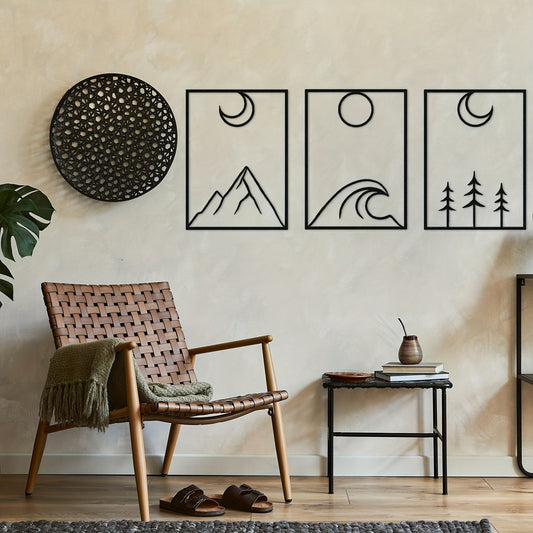 Lot de 3 Décos Murales Métalct_name# - Eclipta