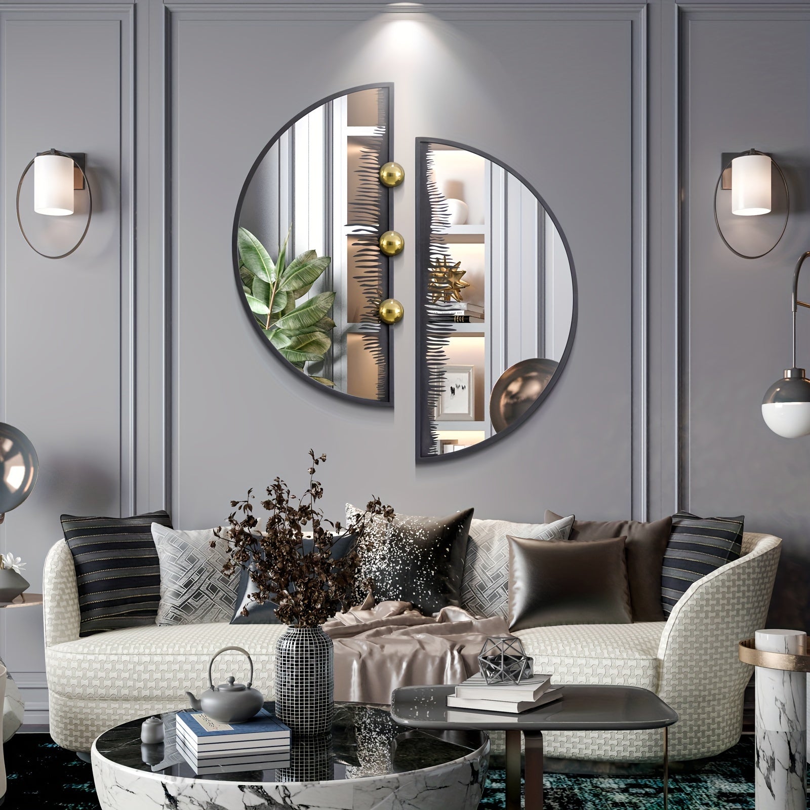 Miroir Mural Métal Style Côtierct_name# - Eclipta