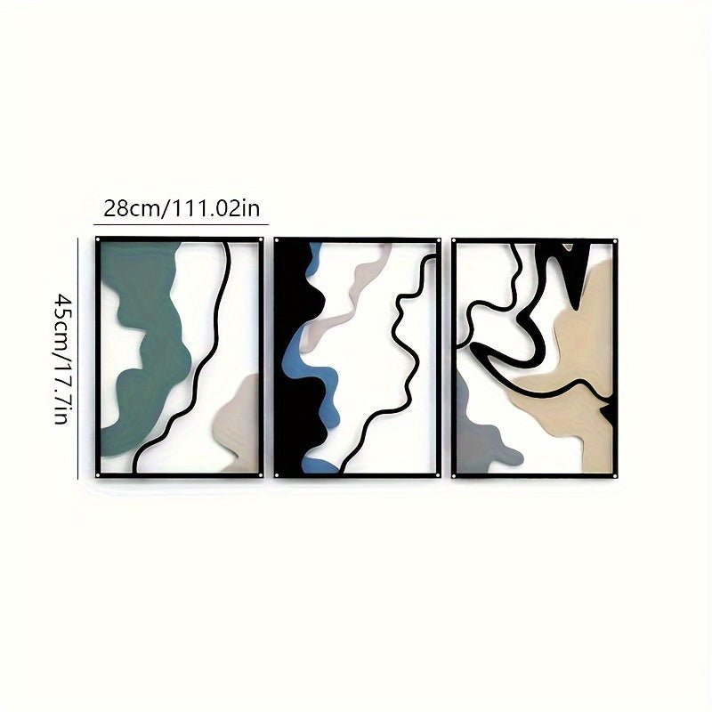 Triptyque Art Mural Métalliquect_name# - Eclipta