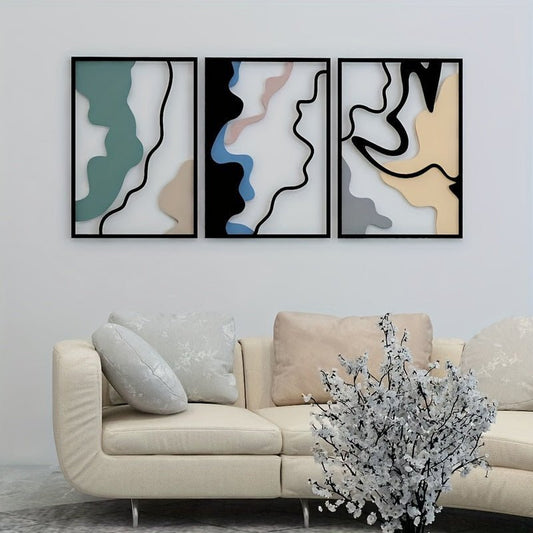 Triptyque Art Mural Métalliquect_name# - Eclipta